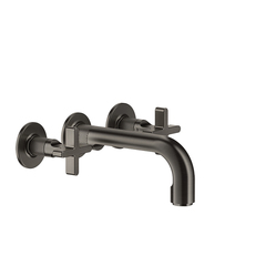Gessi Inciso 58194#299 Встраиваемый смеситель для ванны на 3 отверстия с изливом 190-170мм (внешние части), цвет: nero XL фото