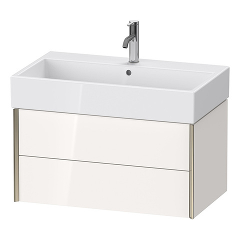 Duravit XViu XV43360B122 Тумба подвесная 397x784x454мм, для раковины #235080, 2 ящика, цвет: белый глянцевый/champagne matt