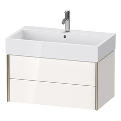 Duravit XViu XV43360B122 Тумба подвесная 397x784x454мм, для раковины #235080, 2 ящика, цвет: белый глянцевый/champagne matt фото