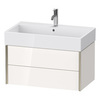 Duravit XViu XV43360B122 Тумба подвесная 397x784x454мм, для раковины #235080, 2 ящика, цвет: белый глянцевый/champagne matt