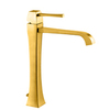 Gessi Mimi 11987#080 Смеситель для накладной раковины высотой от 120 до 200мм с донным клапаном, излив 177мм, цвет: золото