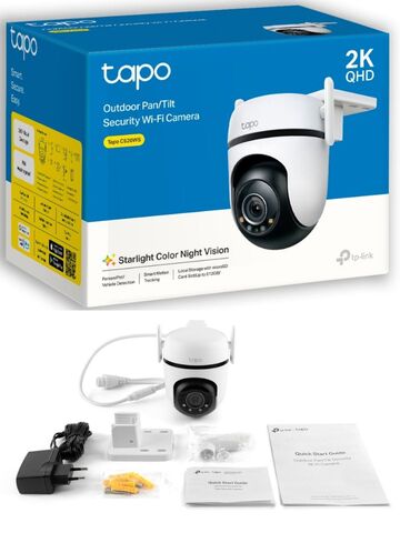 Камера видеонаблюдения, уличная, поворотная TP-Link Tapo C520WS 4 Мп (2560 1440) 3.2мм цветная корп.:белый корп.:белый