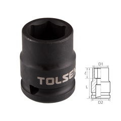 TOLSEN (TT18219) Головка торцевая ударная шестигранная 1/2", 19 мм