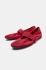 ZARA СПОРТИВНЫЕ БАЛЕТКИ С ЭЛАСТИЧНЫМ РЕМЕШКОМ, КРАСНЫЙ