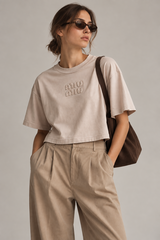 Хлопковая футболка Miu Miu, XS