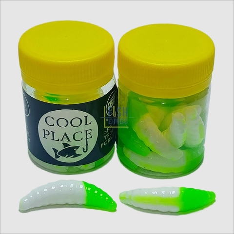 Форелевая силиконовая приманка COOL PLACE MAGGOT 1.6 цвет БЕЛО-ЗЕЛЕНЫЙ СЫР продажа от 2 шт.
