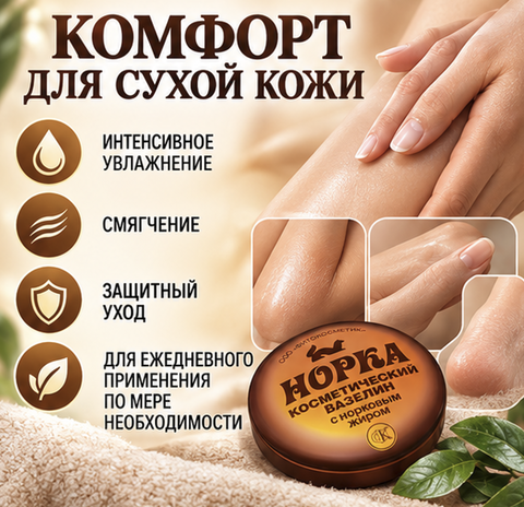 Норка Вазелин косметический с норковым жиром 10 г. ФИТОкосметик — фото 3