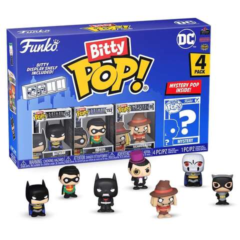 Funko Bitty POP! DC Comics S1 Batman+Robin+Scarecrow+Mystery (1 of 4) 4PK