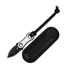 Фото Нож шейный CJRB Knap, сталь AR-RPM9 Black PVD Coating, рукоять G-10 черно-белая