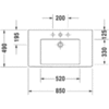 Duravit Vero 329850041 Раковина для мебели без перелива, с 1 отв. под смес., 850x490мм, цвет: Белый