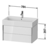 Duravit XViu XV43360B221 Тумба подвесная 397x784x454мм, для раковины #235080, 2 ящика, цвет: walnut dark/черный матовый
