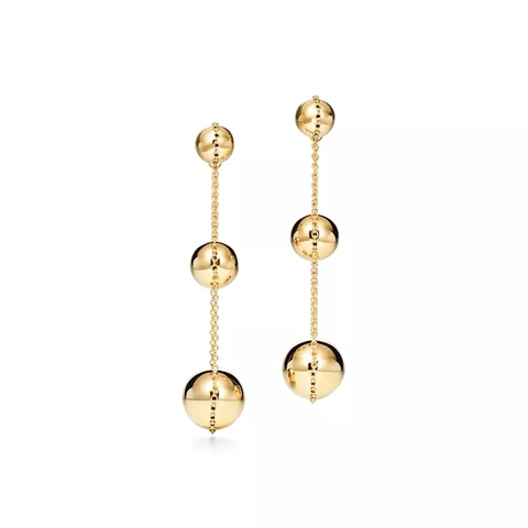 Серьги из жёлтого золота 18k,Tiffany 💠Hard Wear Triple drop