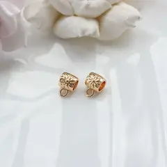 Бейл, держатель для кулона с орнаментом, 7*10 мм, позолота, ЗМ202