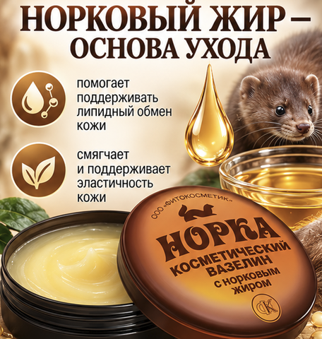Норка Вазелин косметический с норковым жиром 10 г. ФИТОкосметик — фото 4