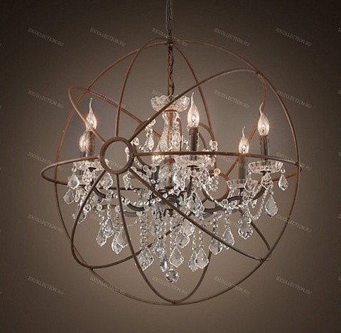 Люстра FOUCAULT'S ORB CLEAR CRYSTA Restoration Hardware 68060281