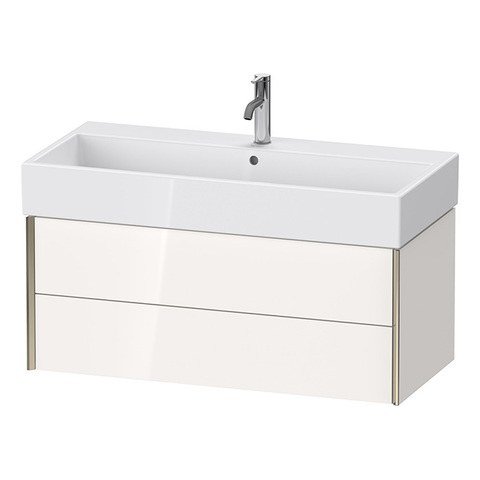 Duravit XViu XV43370B122 Тумба подвесная 397x984x454мм, для раковины #235010, 2 ящика, цвет: белый глянцевый/champagne matt