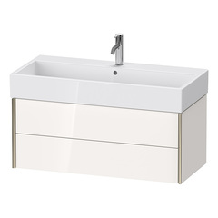 Duravit XViu XV43370B122 Тумба подвесная 397x984x454мм, для раковины #235010, 2 ящика, цвет: белый глянцевый/champagne matt фото