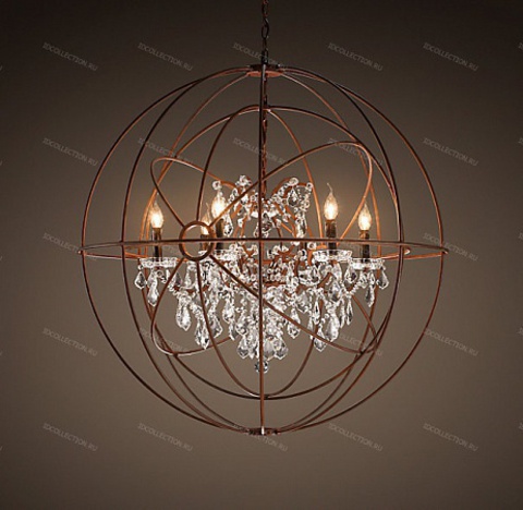 Люстра FOUCAULT'S TWIN-ORB CLEAR CRYSTAL Restoration Hardware 68060349