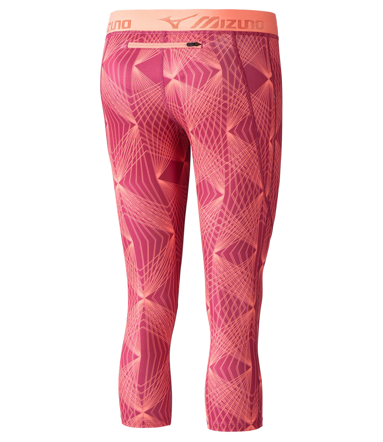 Mizuno Impulse Printed 3/4 Tight тайтсы для бега женские розовые - 2