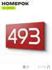 Номер на дверь 493, табличка на дверь для офиса, квартиры, кабинета, аудитории, склада, красная 120х70 мм, Айдентика Технолоджи