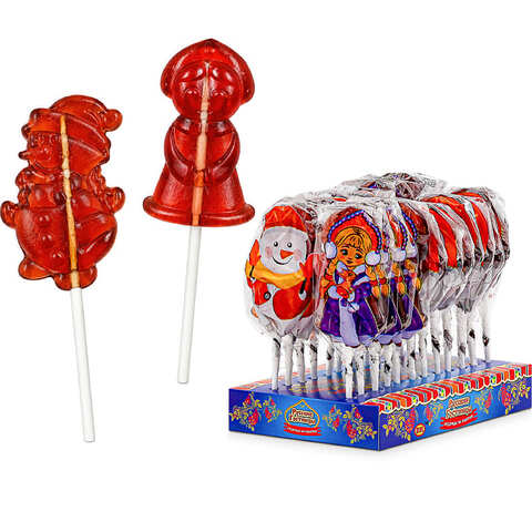 Карамель леденцовая Новогодний микс со вкусом клубники 1кор*8бл*24шт, 40гр