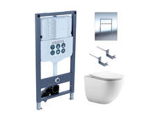 Aquatek SET Aquatek ГЕЛИОС PNN-02 4в1 SET Aquatek ГЕЛИОС PNN-02 4в1 (рама INSP-0000002 +крепёж KKI-0000002+ клавиша PNN-0000002 + унитаз AQ1993T-00 ГЕЛИОС с тонким сиденьем soft-close) фото