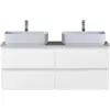 BelBagno KRAFT-1200-4C-SO-BO База под раковину подвесная с фрезерованными ручками по всей длине фасада с чет-мя выкатн. ящ., Bianco Opaco, 1200x455x500