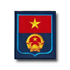 Шеврон Вьетнам (Флаг и Герб СРВ) Нарукавный На Форму РФ / Синий С Голубым Кантом