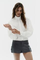ZARA МИНИ-ШОРТЫ С КАРМАНАМИ, ЧЕРНЫЙ/ЭКРЮ