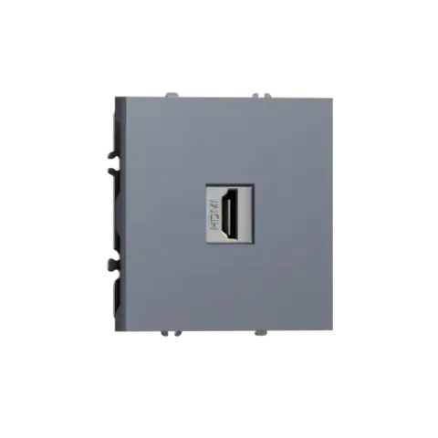 Розетка с разъёмом HDMI 2.0a, черный, сталь DONEL S08