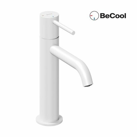 Ravak X070395 Смеситель для умывальника ES 012.11WV BeCool 190 мм без донного клапана БЕЛЫЙ ВЕЛЬВЕТ