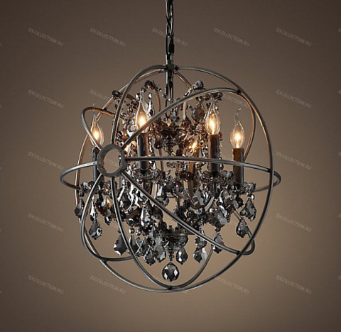 Люстра FOUCAULT'S ORB SMOKE CRYSTAL Restoration Hardware 68060282