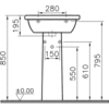VitrA Form300 5241B003-6500 Раковина подвесная на 55 см со смесителем