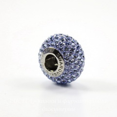80101 Бусина Сваровски BeCharmed Pave Light Sapphire 14х9 мм