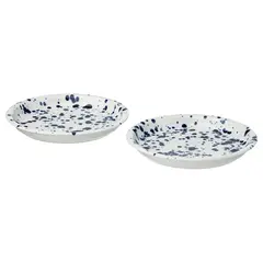 Набор тарелок IKEA SILVERSIDA (СИЛВЕРСИДА), Синий, Белый, 20 см, 2 шт