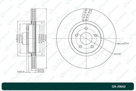 Диск тормозной вентилируемый G-brake GR-21642