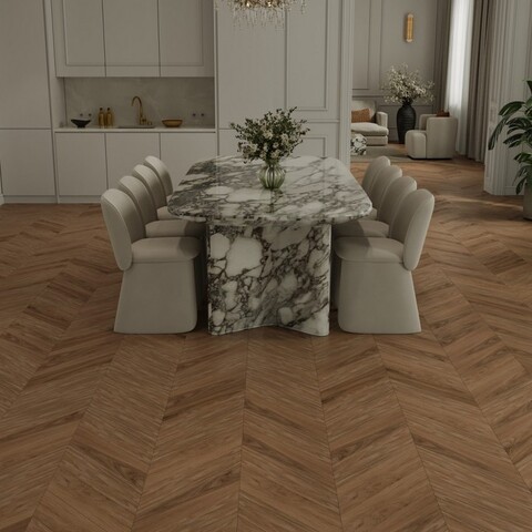 Инженерный ламинат Signature - Обсидиан Шеврон XL Дуб Корица Cinnamon Valley (LF703-33)