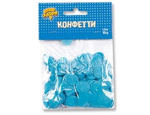 Конфетти бумажное, Тишью Круг, Голубой, 1,5 см, 10 г