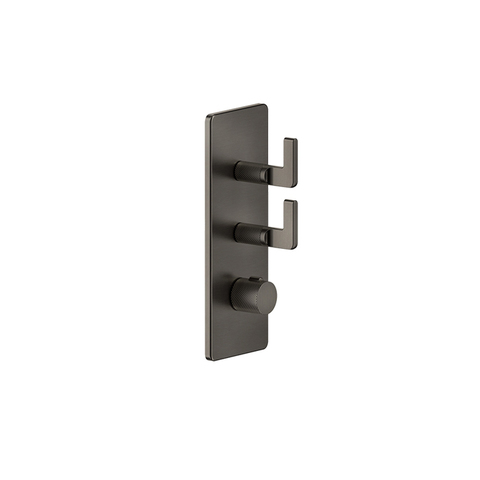 Gessi Inciso 58204#299 Встраиваемый термостатический смеситель на 2 источника, резьба 3/4" (внешние части), цвет: nero XL