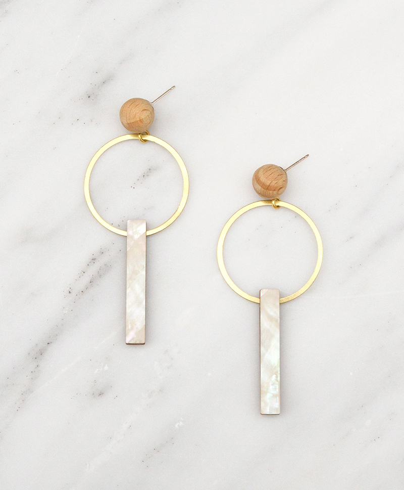 Серьги Elara Earrings Mother of Pearl