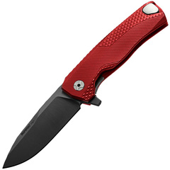 Фото Нож складной LionSteel ROK A RB, сталь Black (Mil Spec) Finish Bhler M390, рукоять алюминий, красный