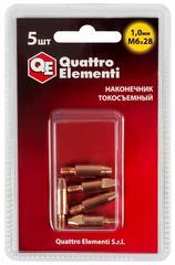 Наконечник токосъемный QUATTRO ELEMENTI M6x28   1.0 мм (5 шт) ве, для горелки полу (771-244)