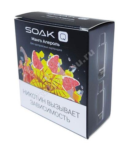 Картриджи SOAK Q 1500 затяжек - Манго Апероль (Mango Aperol)