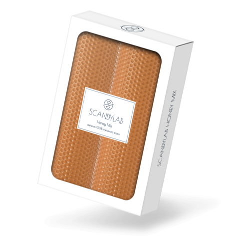 Набор из 2 натуральных свечей SCANDYLAB Honey Mix Orange