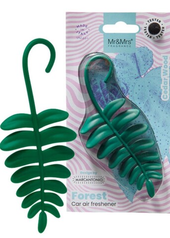 Mr&Mrs Fragrance Ароматизатор для автомобиля FOREST FERN | ЛИСТИК зеленый в блистере