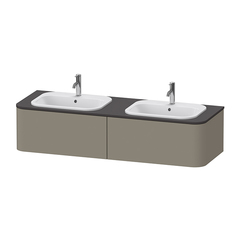 Duravit Happy D.2 Plus HP4956B9292 Тумба подвесная 354x1600x550мм 2 ящика , цвет: stone grey satin matt фото