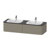 Duravit Happy D.2 Plus HP4956B9292 Тумба подвесная 354x1600x550мм 2 ящика , цвет: stone grey satin matt