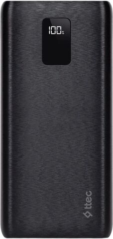 Внешний аккумулятор TTEC PowerSlim Trio LCD 1.000mAh PD 22,5W Powerbank с тройным кабелем USB-A -Lightning/USB-C/Micro USB, черный