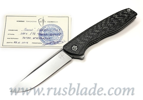 Basko S90V CF Prototype knife by CultroTech Knives 