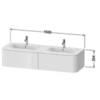 Duravit Happy D.2 Plus HP4956B9292 Тумба подвесная 354x1600x550мм 2 ящика , цвет: stone grey satin matt